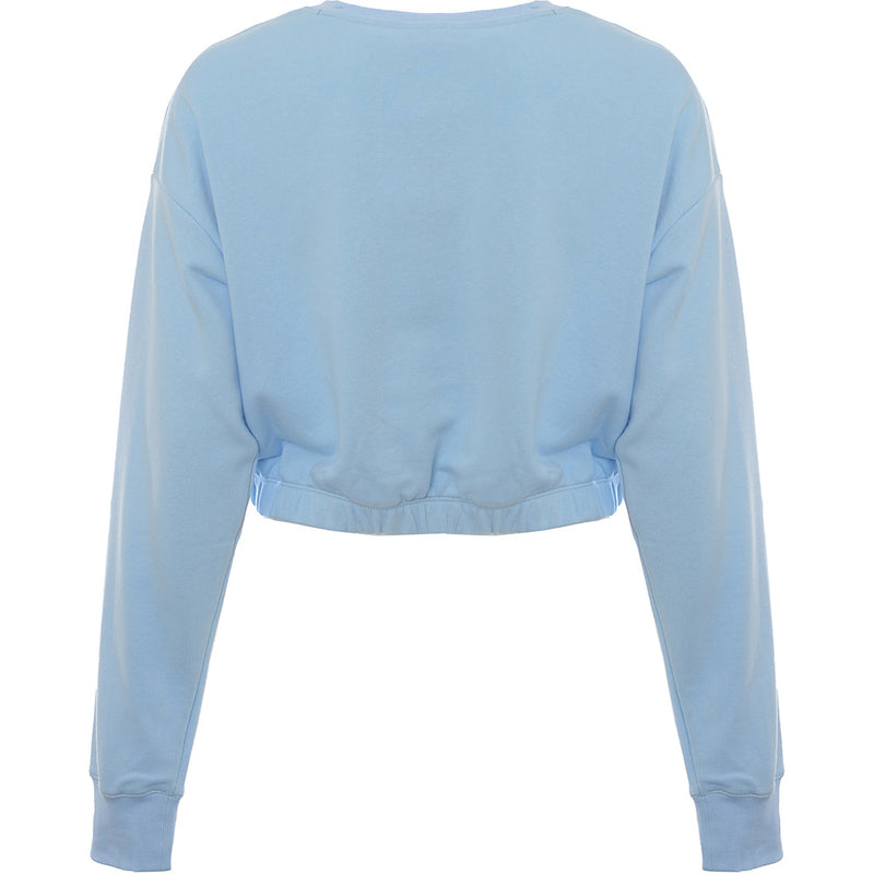 Champion Women's Blue Cropped Sweatshirt With Logo