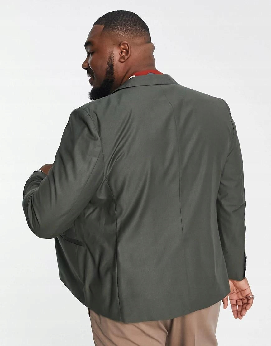 Harry Brown Mens Plus Loose Fit Bamboo Suit Jacket In Green