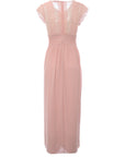 TFNC Petite Womens Pink Bridesmaids Chiffon Maxi Dress with Lace Detail