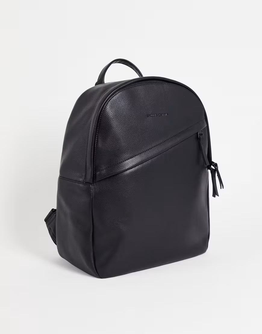 Smith And Canova Mens & Diagonal Zip Backpack In Black