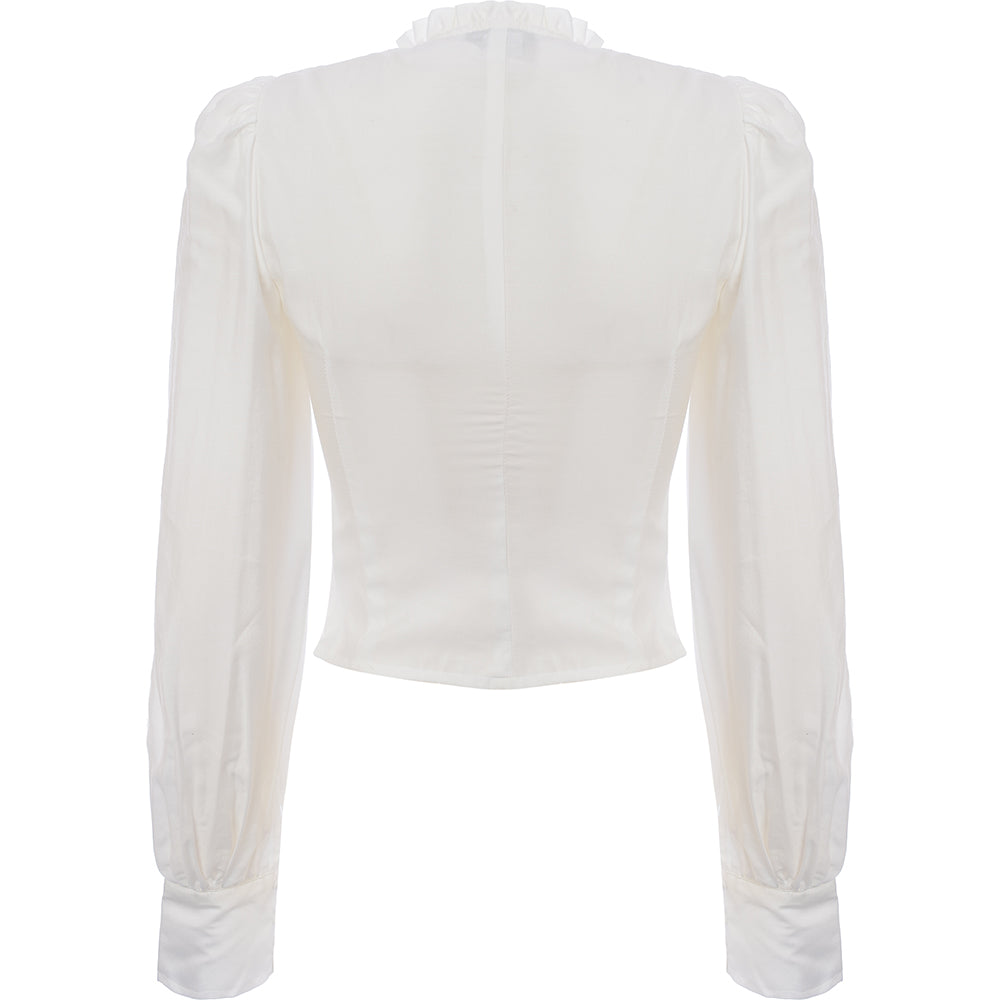 Urban Revivo Women's Off White Shirred Shirt