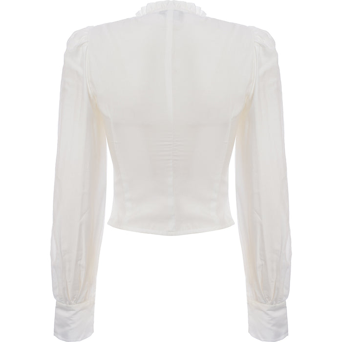 Urban Revivo Women's Off White Shirred Shirt