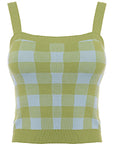 Urban Revivo Womens Green Checked Knit Vest