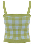 Urban Revivo Womens Green Checked Knit Vest