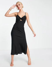Forever New Womens Twist Front Cut Out Slip Dress In Black