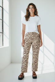 Finders Keepers Womens Garcia Animal Print Trouser In Brown