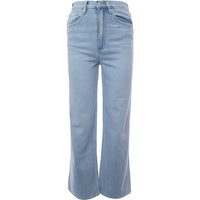 Edited Womens Blue High Waist Wide Leg Denim Jeans