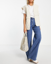 Womens French Connection Wide Leg Jeans in Mid Wash Denim