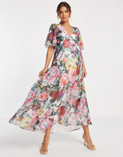 Hope & Ivy Womens Maternity Frankie Wrap Maxi Dress In Pink