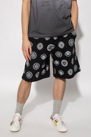 Versace Jeans Couture Mens Mono Print Shorts In Black