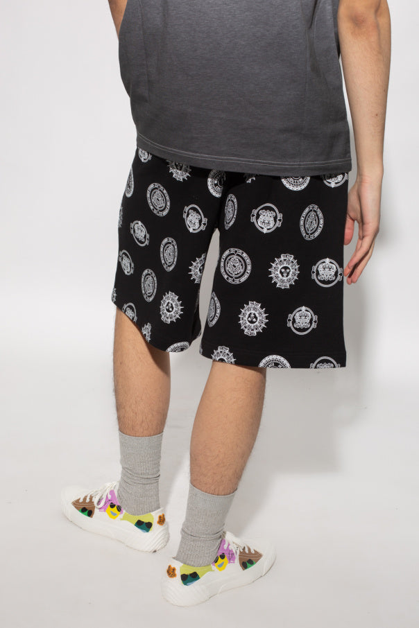 Versace Jeans Couture Mens Mono Print Shorts In Black