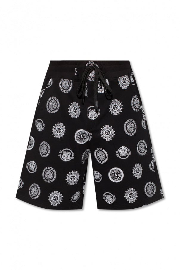 Versace Jeans Couture Mens Mono Print Shorts In Black