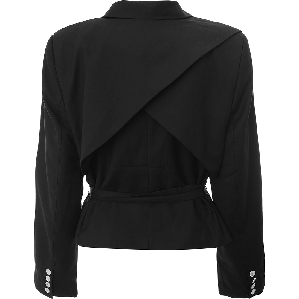 C/MEO Women's Black Magnetised Tie Waist Blazer