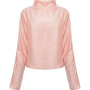 Pretty Lavish Women's Pink High Neck Backless Blouse