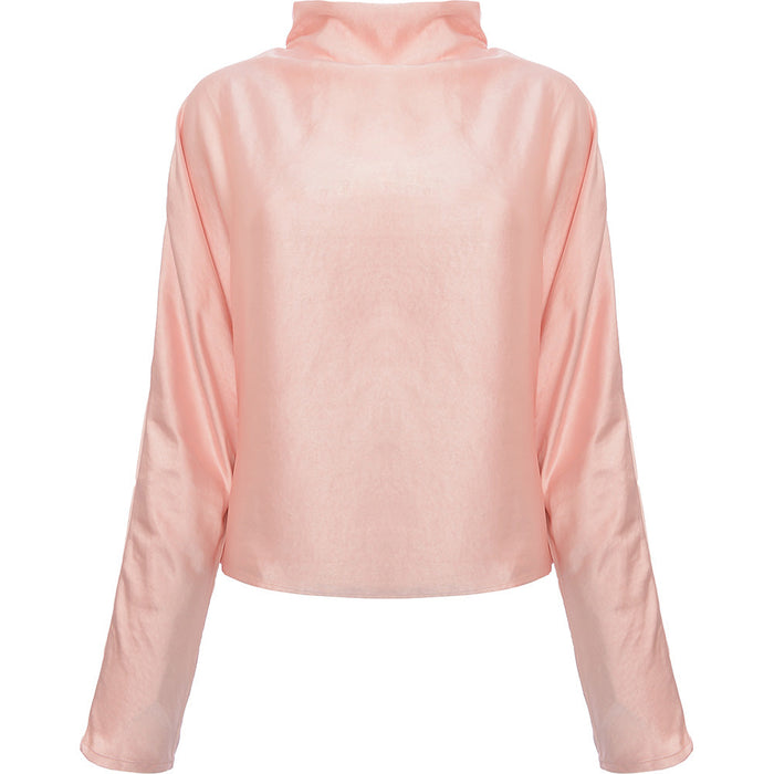 Pretty Lavish Women's Pink High Neck Backless Blouse