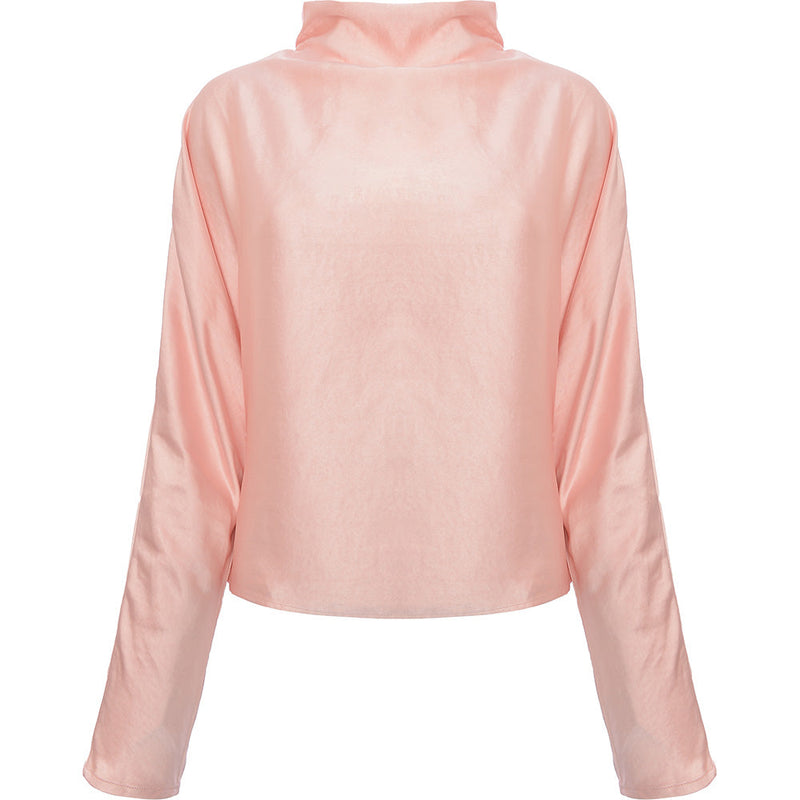 Pretty Lavish Women's Pink High Neck Backless Blouse