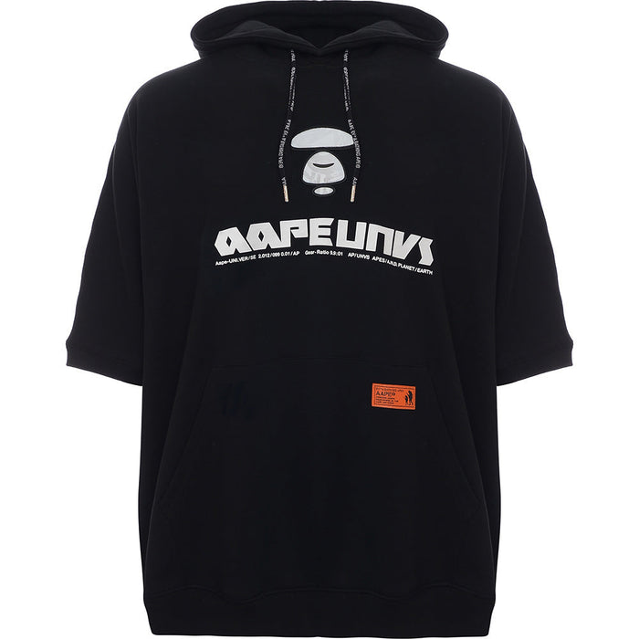 AAPE Mens Hooded Heavyweight T-Shirt in Black