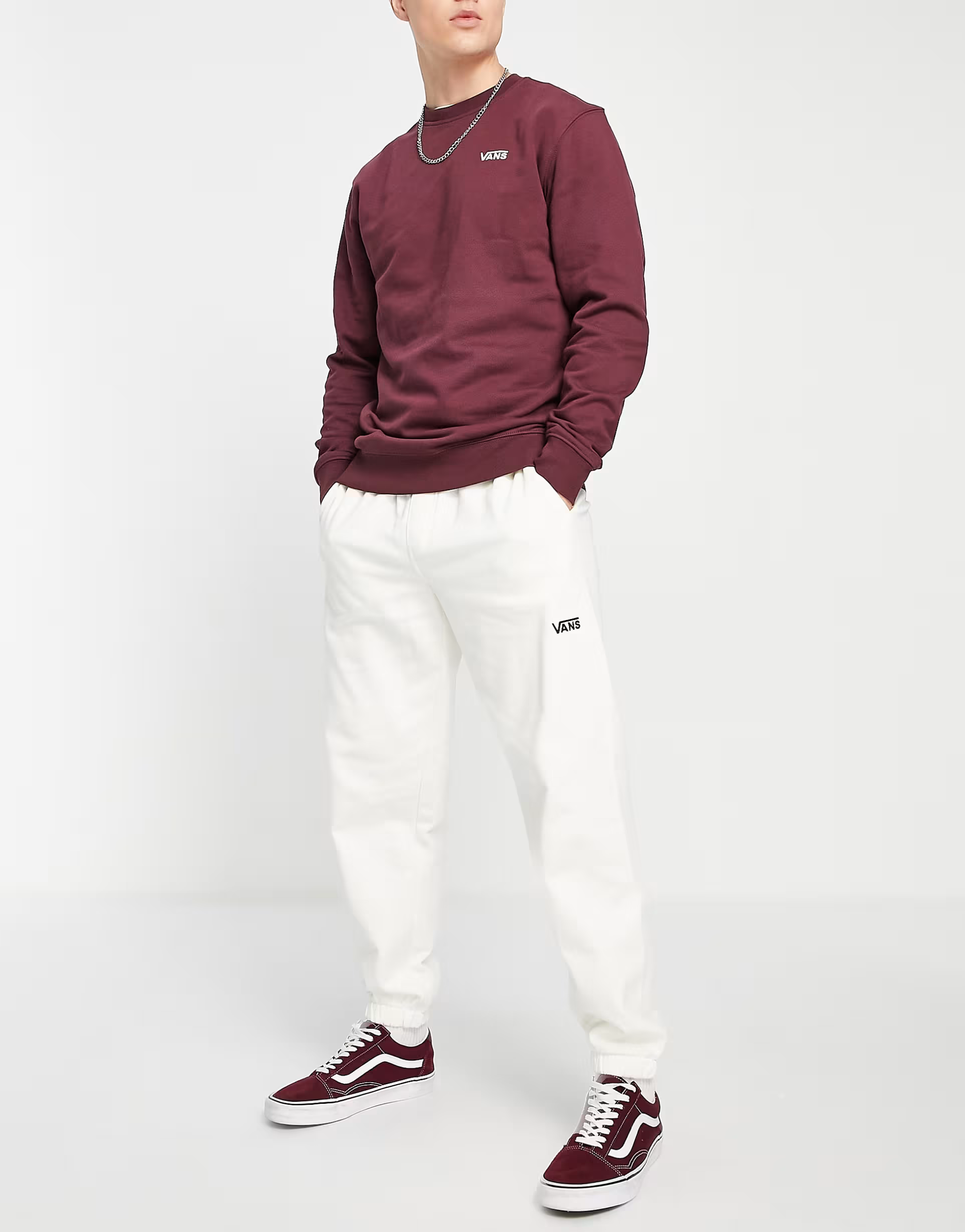 Mens Vans Core Basic Fleece Joggers in White