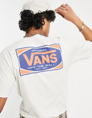Vans Mens Box Logo Back Print T-Shirt In Off White
