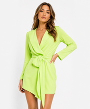 In The Style Womens Tie Front Blazer In Green