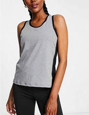 Threadbare Fitness Womens Gym Vest With Mesh insert in Grey Marl In Grey