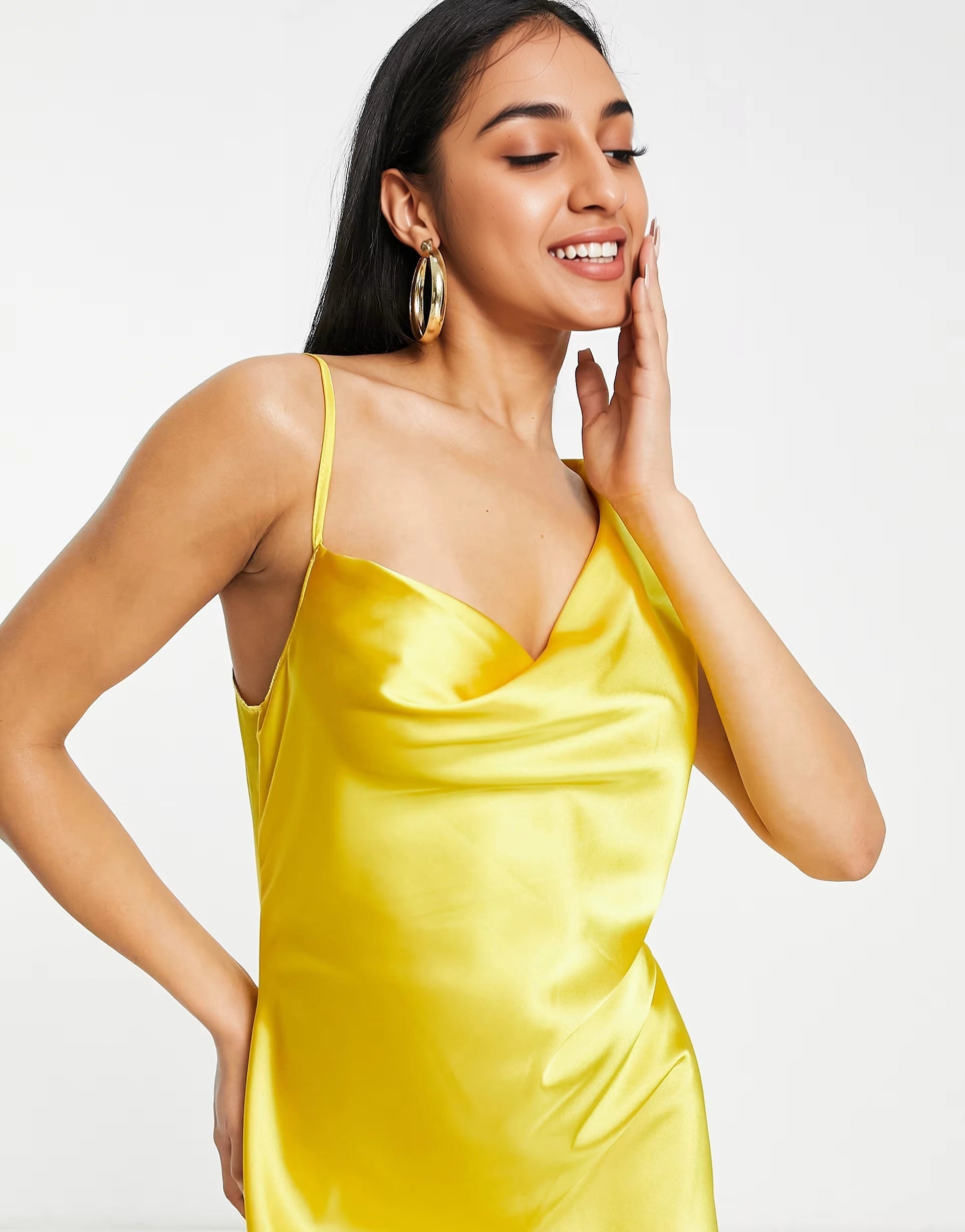 First Distraction Womens The Label One Shoulder Satin Mini Dress In Orange