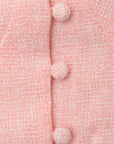 Unique21 Women's Pink Tweed Corset Cropped Blazer Co-Ord