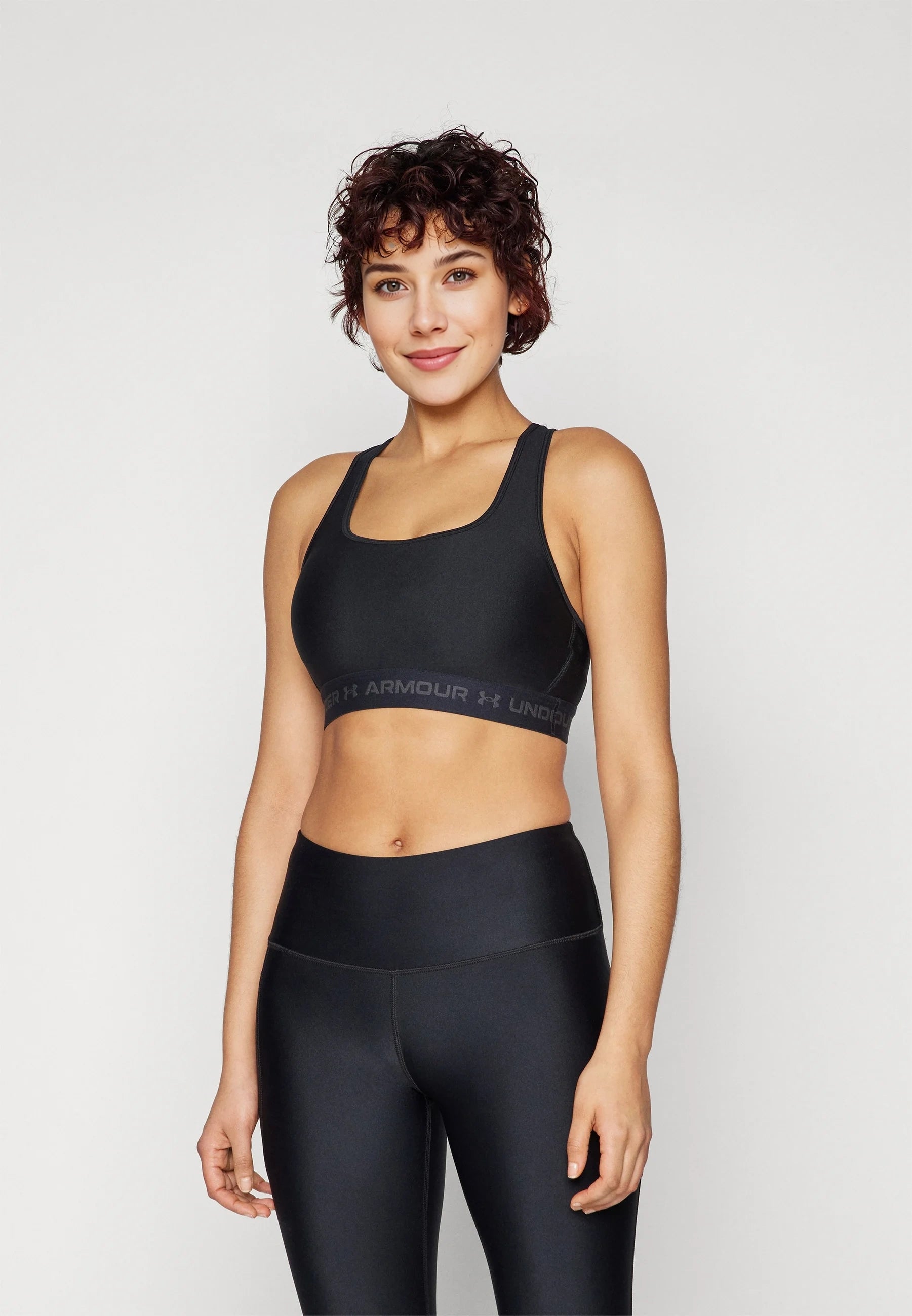 Under Armour Womens Training Mid Support Crossback Sports Bra In Black