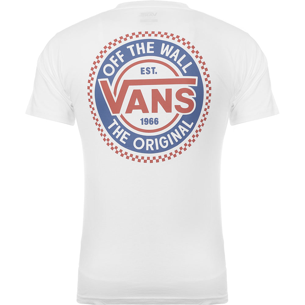 Vans Men's White Original Checkerboard Back Print T-Shirt