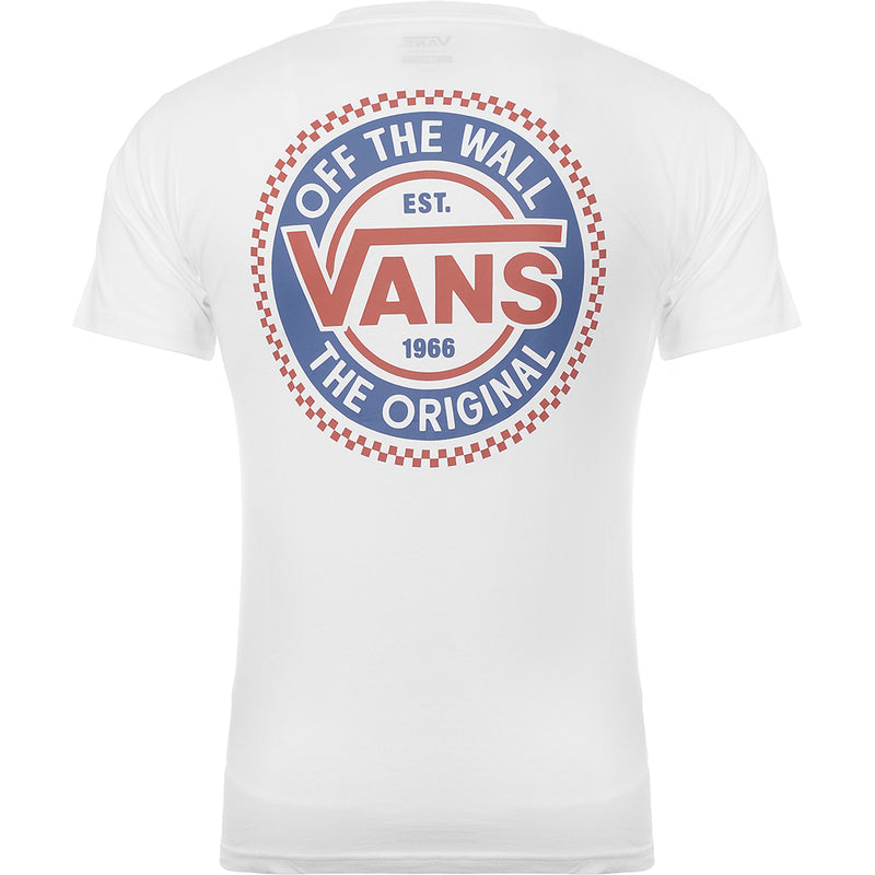 Vans Men's White Original Checkerboard Back Print T-Shirt