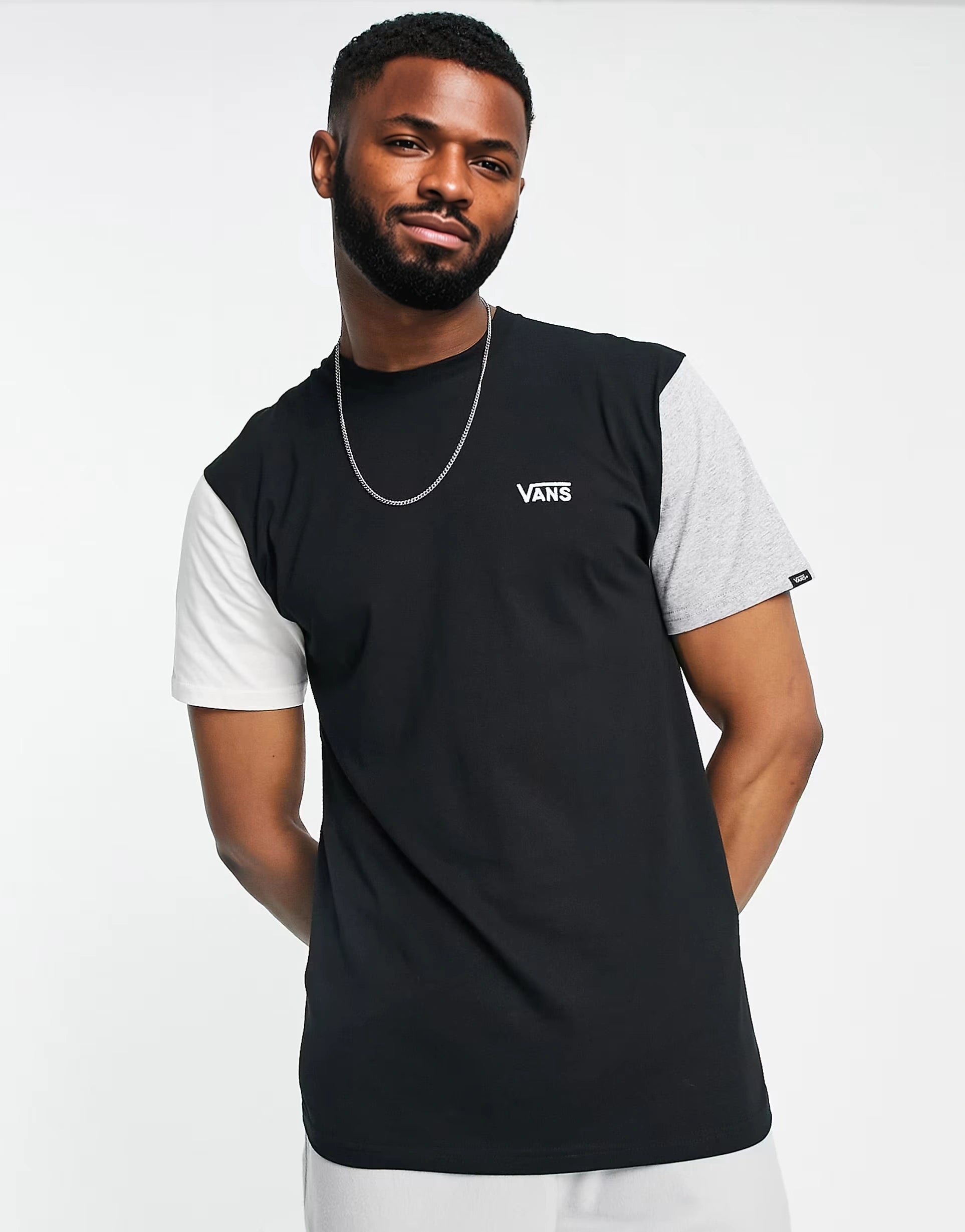 Mens Vans Opposite Short Sleeve T-Shirt in Black And White