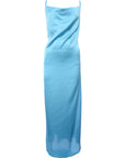 AX Paris Womens Cyan Blue Satin Slip Dress