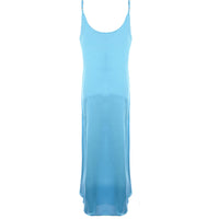 AX Paris Womens Cyan Blue Satin Slip Dress