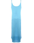 AX Paris Womens Cyan Blue Satin Slip Dress