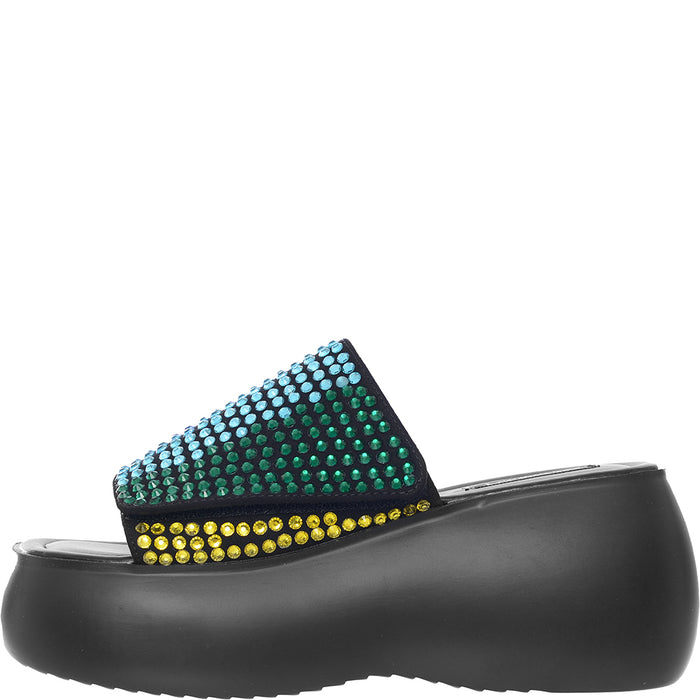 Shellys London Women's Rainbow Gems Frosty Chunky Sandals