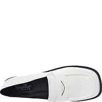 Shellys London Women's White Croc Power Loafer