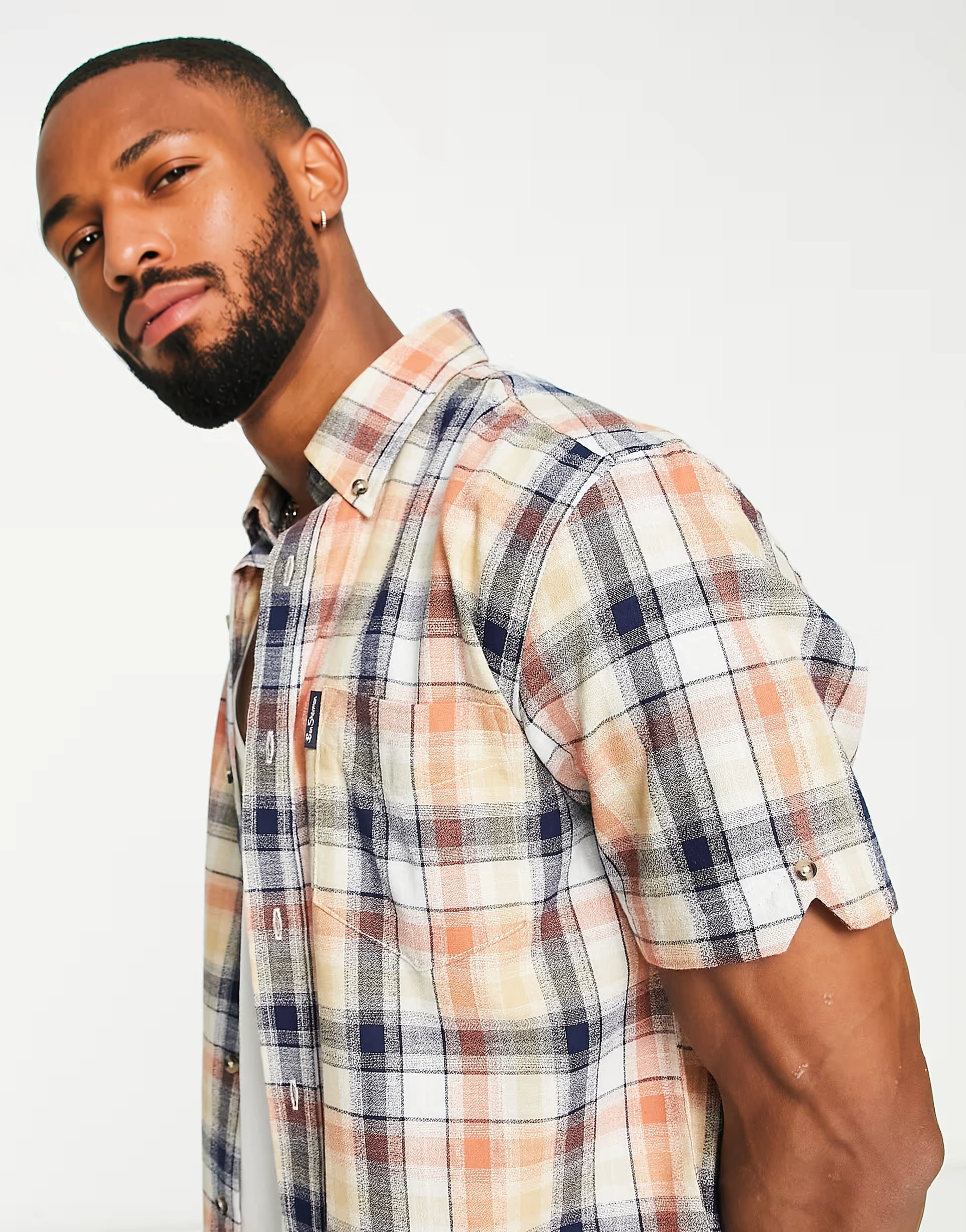 Ben Sherman Mens Short Sleeve Check Shirt In Red