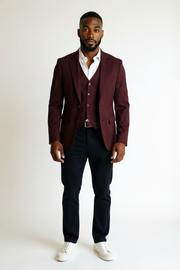 Bolongaro Trevor Mens Skinny Suit Jacket in Brown