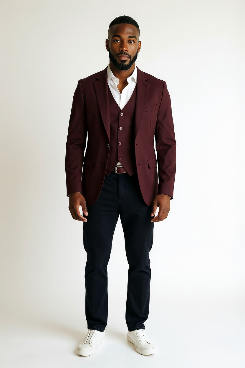 Bolongaro Trevor Mens Skinny Suit Jacket in Brown