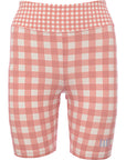 Vans Women's Pink Mixed Up Gingham Legging Shorts