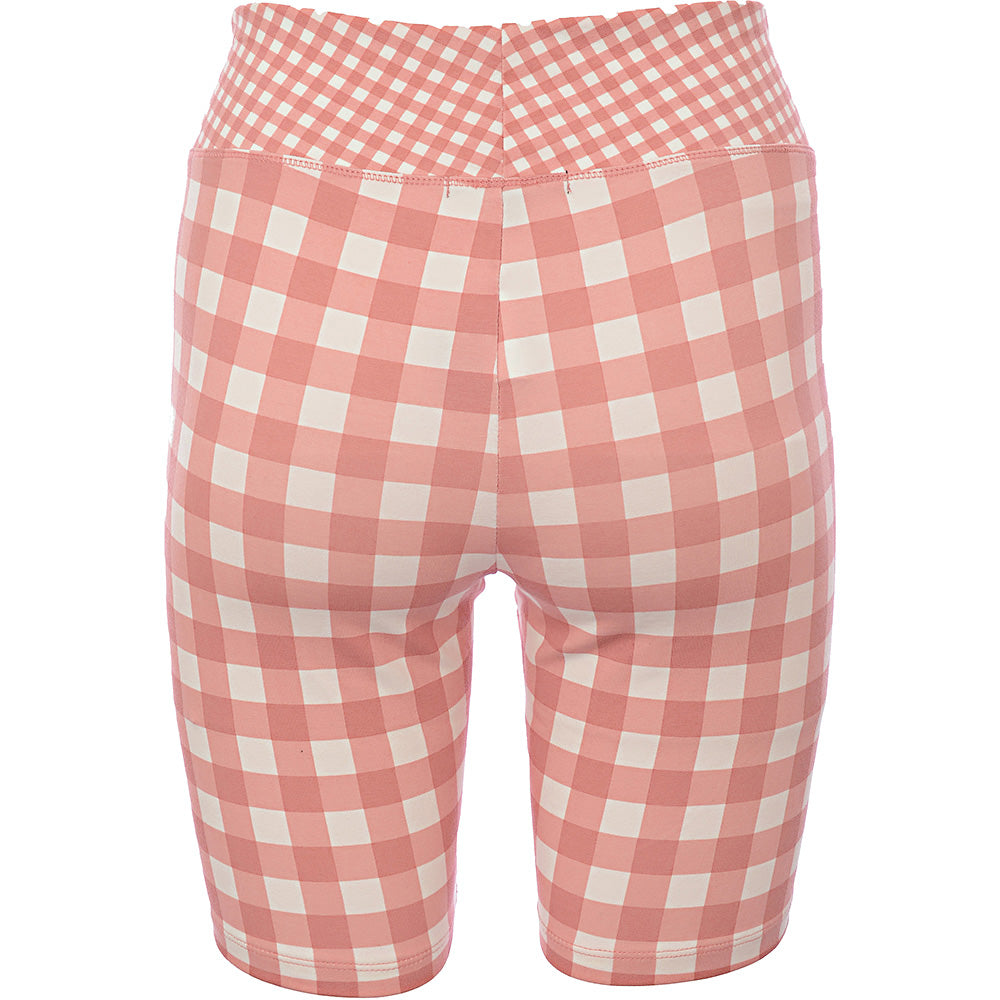 Vans Women's Pink Mixed Up Gingham Legging Shorts