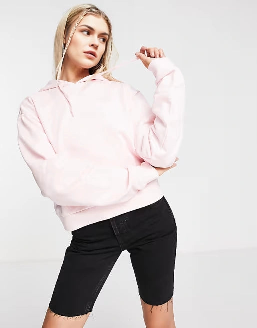 Womens Vans Left Chest Logo Cropped Hoodie in Pink