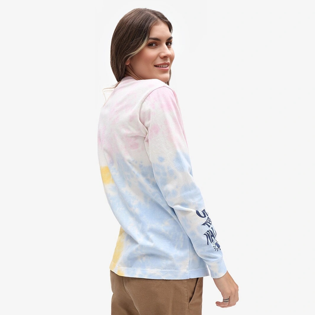 Womens Vans Masc'd Mind Long Sleeve Top in Pink Tie Dye