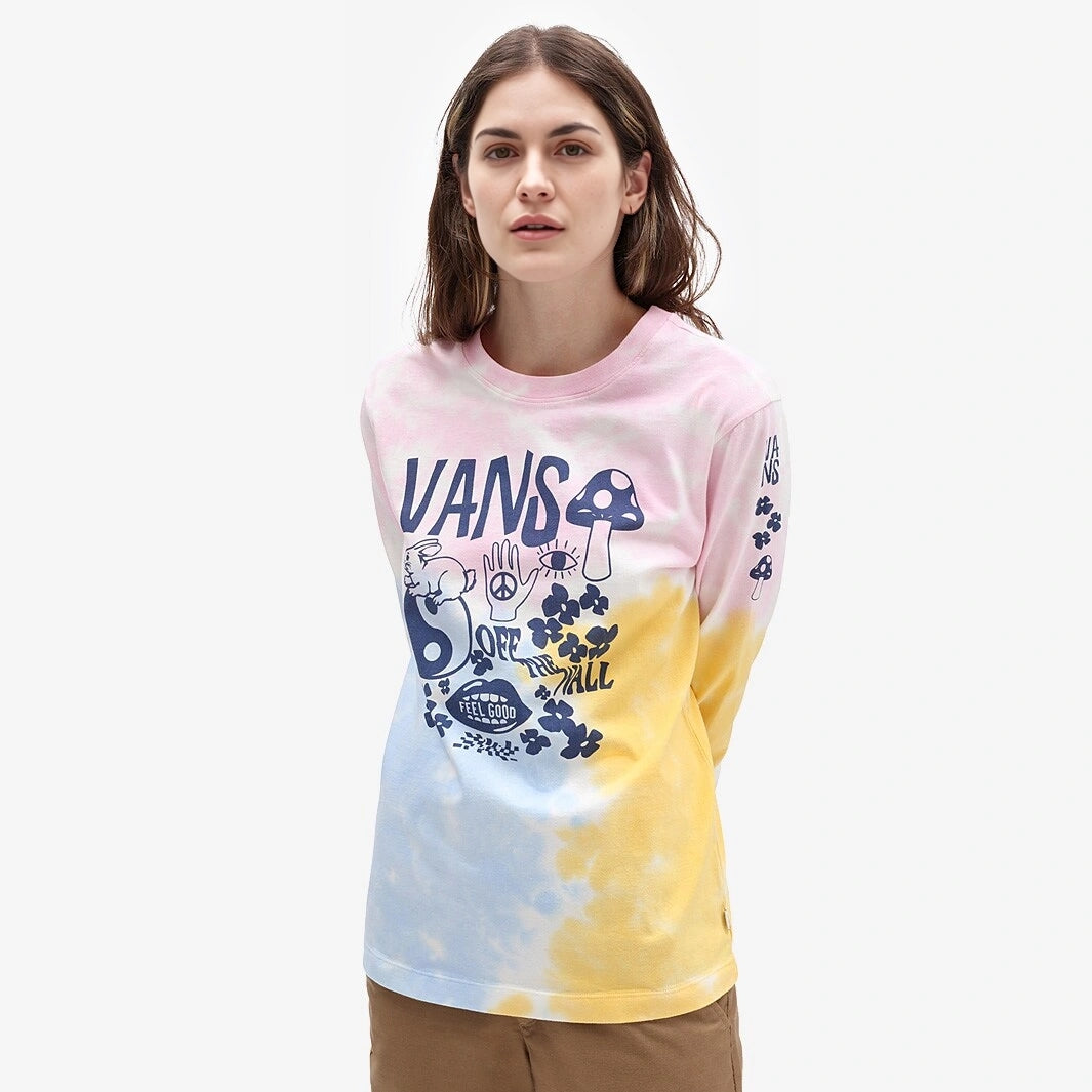 Womens Vans Masc'd Mind Long Sleeve Top in Pink Tie Dye