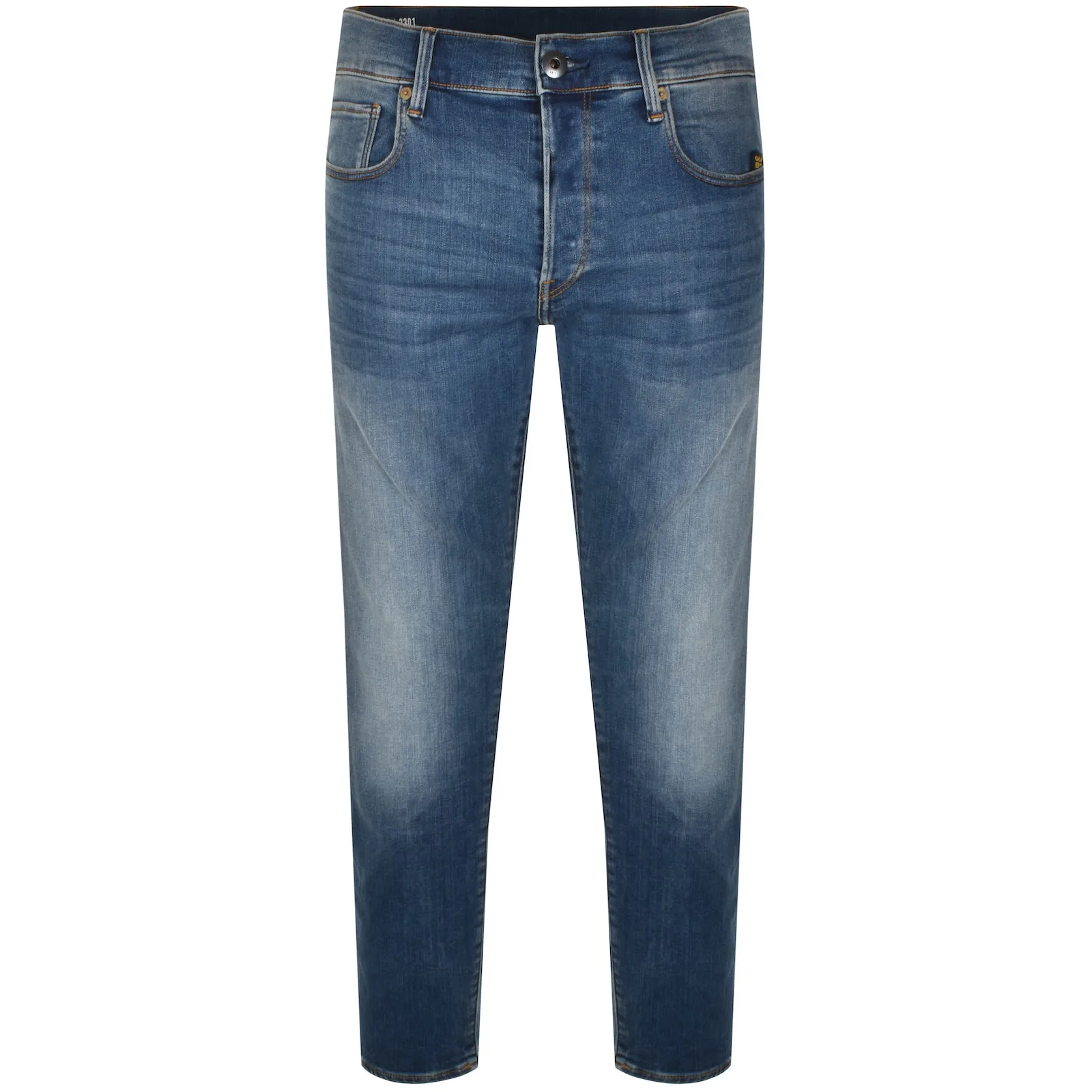 G-Star Mens 3301 Slim Jeans in Midwash In Blue