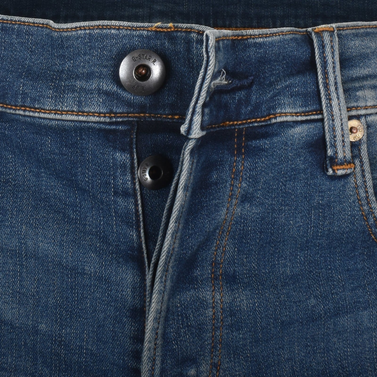 G-Star Mens 3301 Slim Jeans in Midwash In Blue