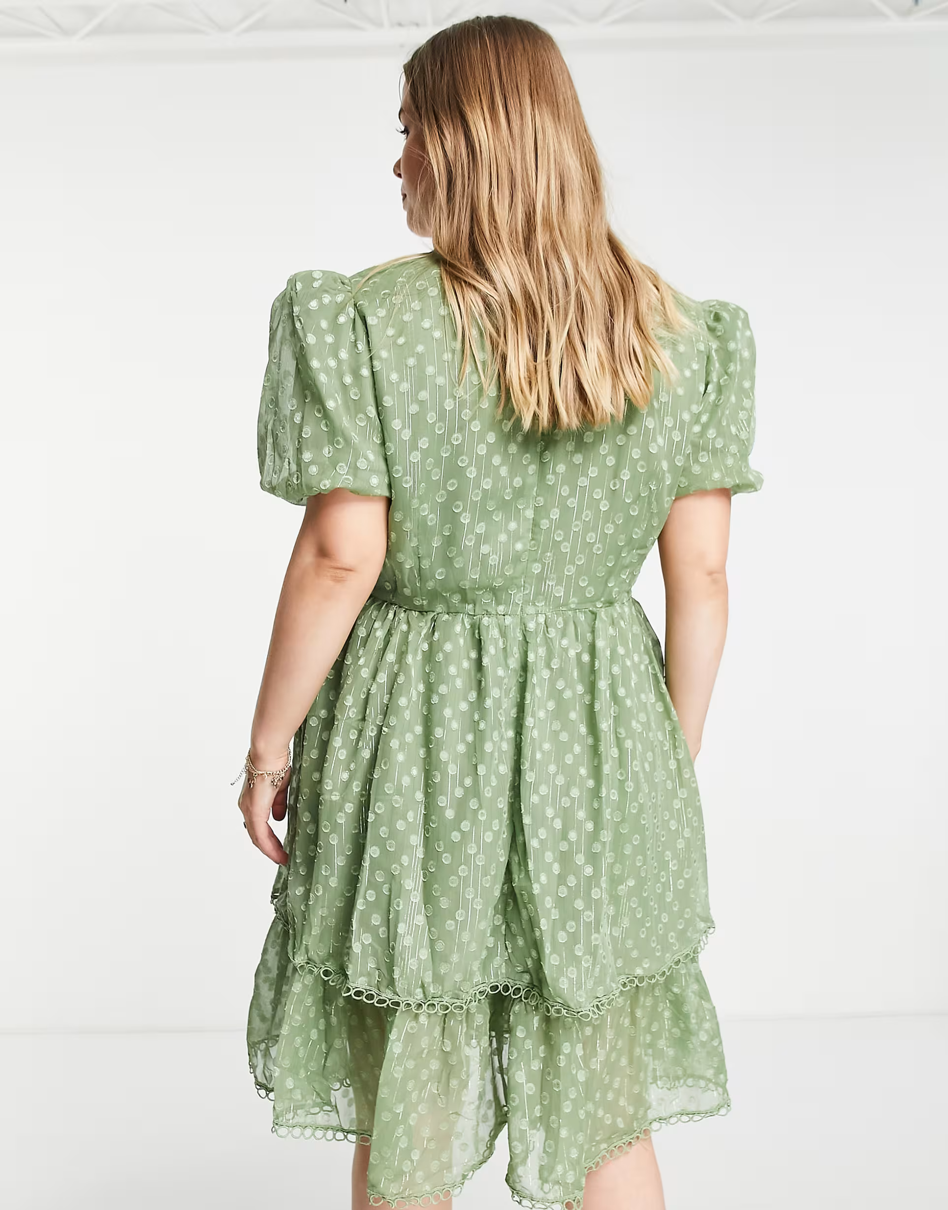 First Distraction Plus Womens Lovedrobe Luxe Midi Dress in Sage Green