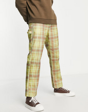 Kickers Mens Checked Drill Trousers In Multi