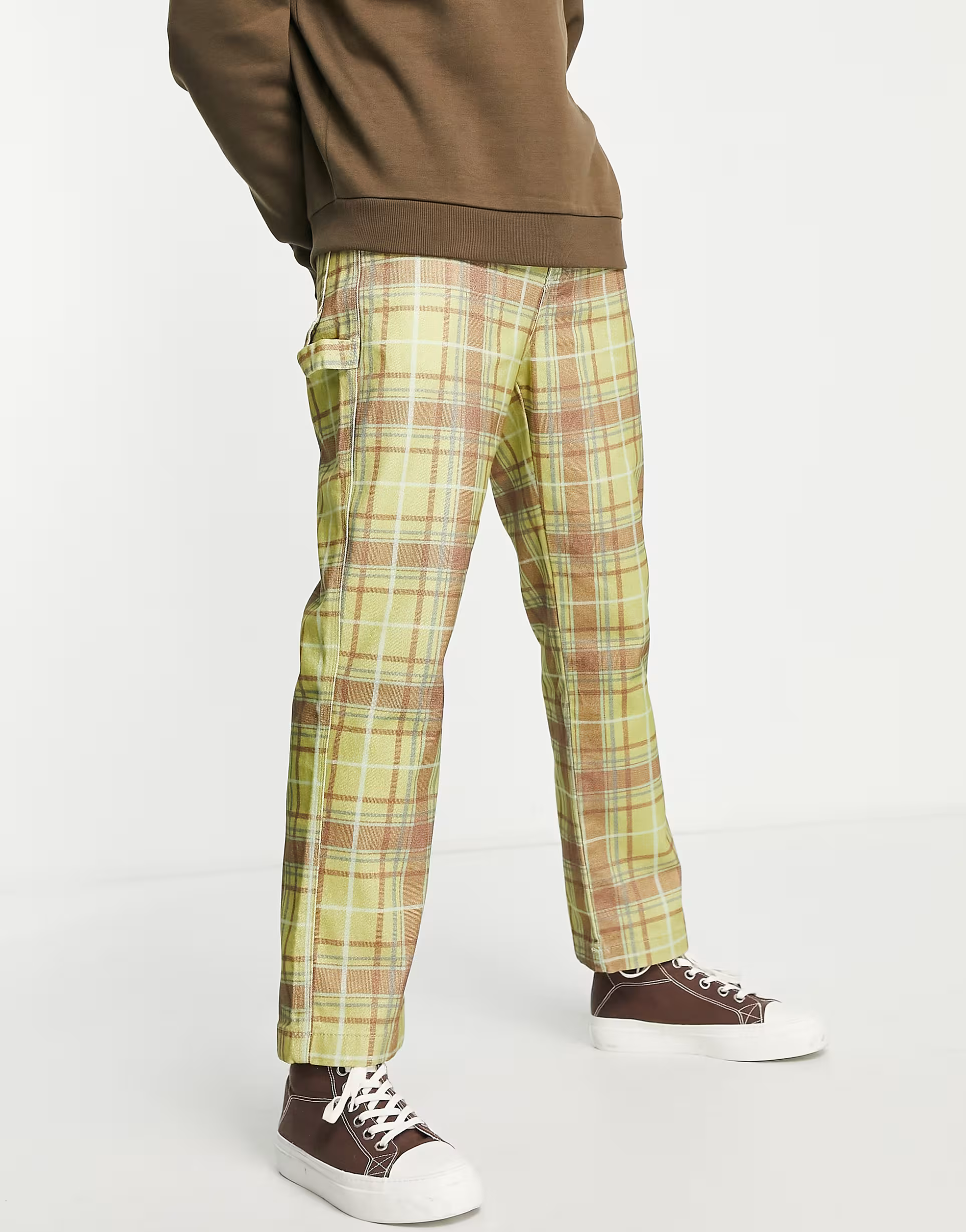 Kickers Mens Checked Drill Trousers In Multi