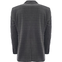 Bando Mens Slim Fit Suit Jacket in Grey Check